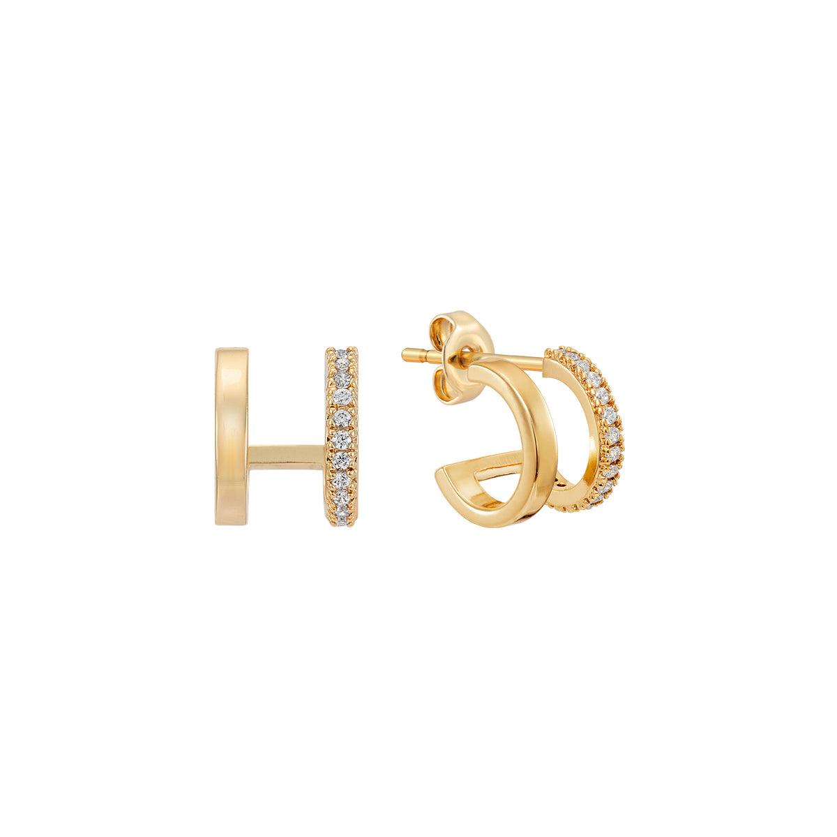 Double hoop sale huggie earrings