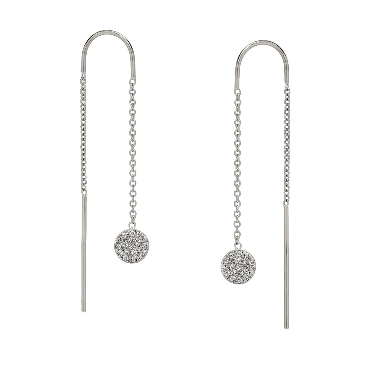 J&CO Jewellery Little Bezel Drop Earrings Silver