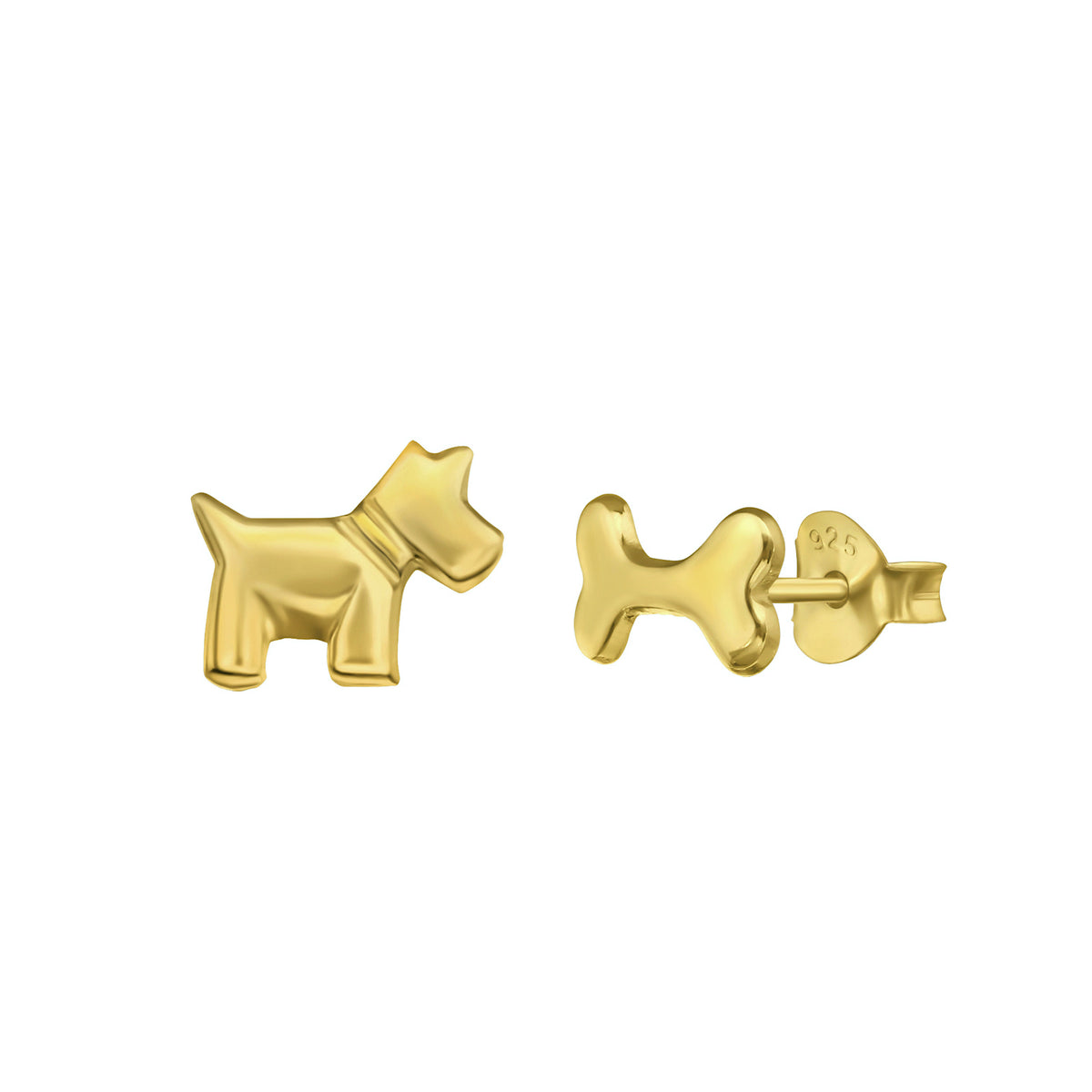 J&CO Jewellery Sparkly Stud Earrings 5mm Gold