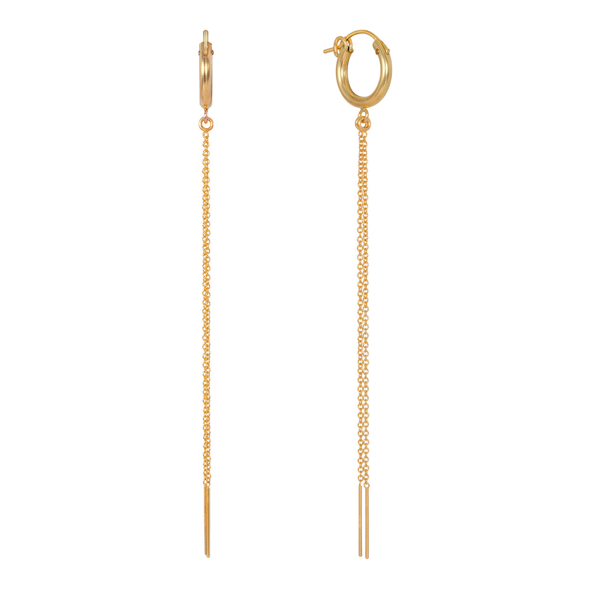 J&CO Jewellery Curb Chain Bar Dangle Earrings