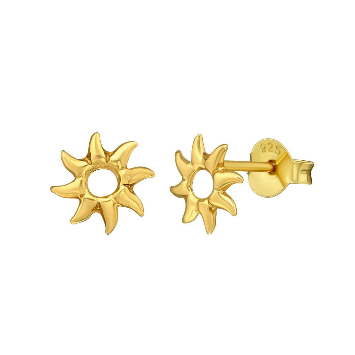 Sparkling Half Sun Stud Earrings