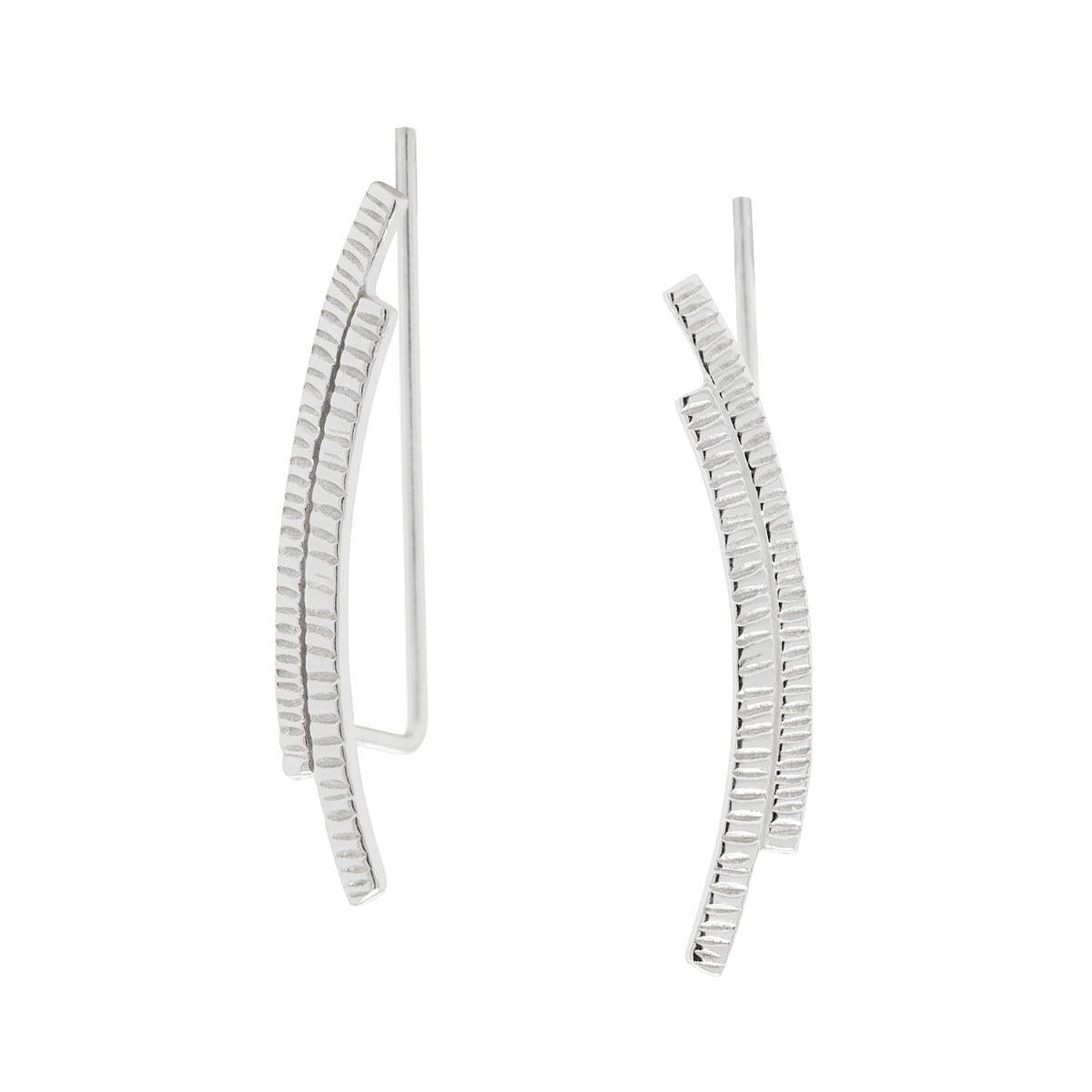 J&CO Jewellery Bar Ear Threader Earrings Silver