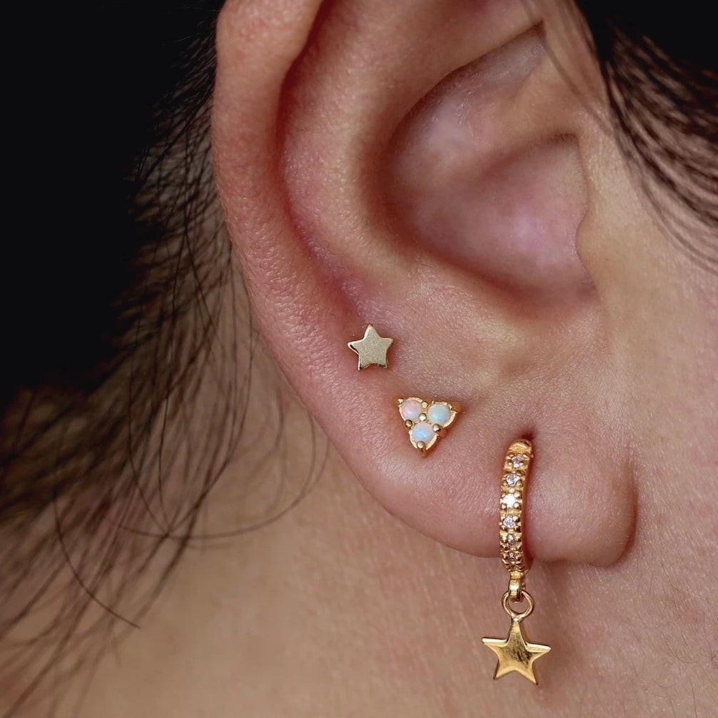 Gold Star Cluster Ear Studs high quality | Celestial Earrings | 5 Tiny Stars Stud|Cluster Star Piercing|Gold Starburst|Sky Earrings|Gift for Her Earrings