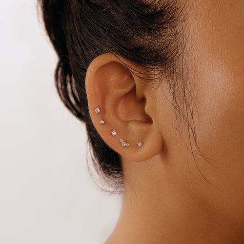 Diamond piercing studs deals for babies