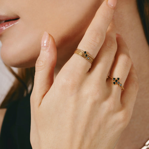 Black Cross Gold Ring