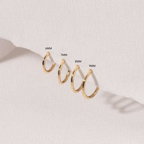 14K Solid Gold Baby Clicker Hoop Set