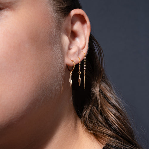 Lighting Bolt Hoop Earrings