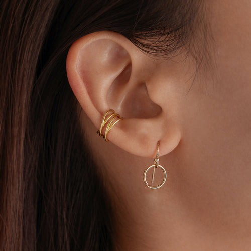 Small Circle Drop Earrings