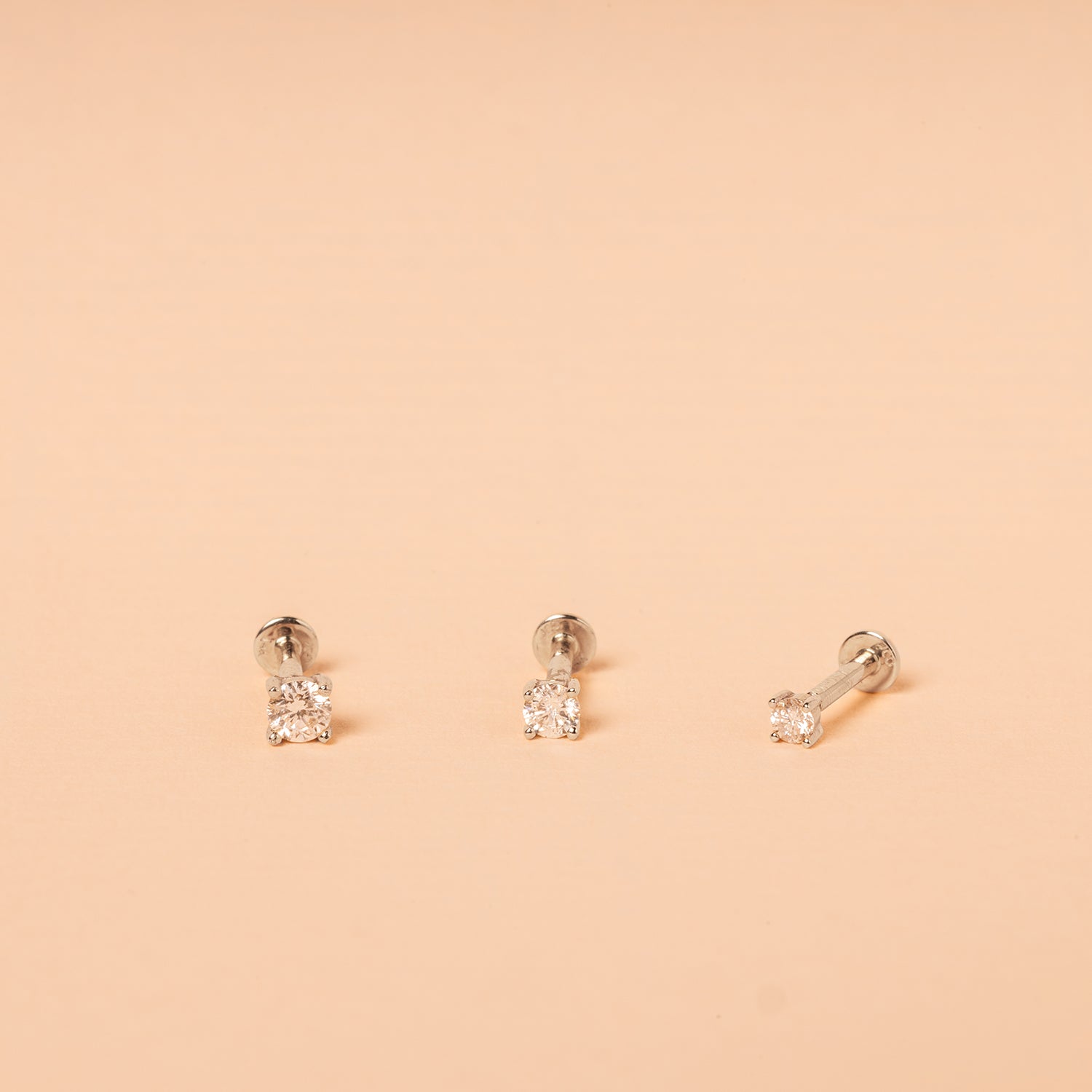 Tiny Diamond Flat Back Stud - Single  chic jewelry, simple jewelry, dainty  jewelry, minimalistic jewelry, gold jewelry