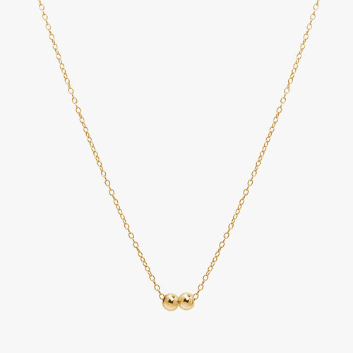 Personalised Bead Chain Necklace Gold