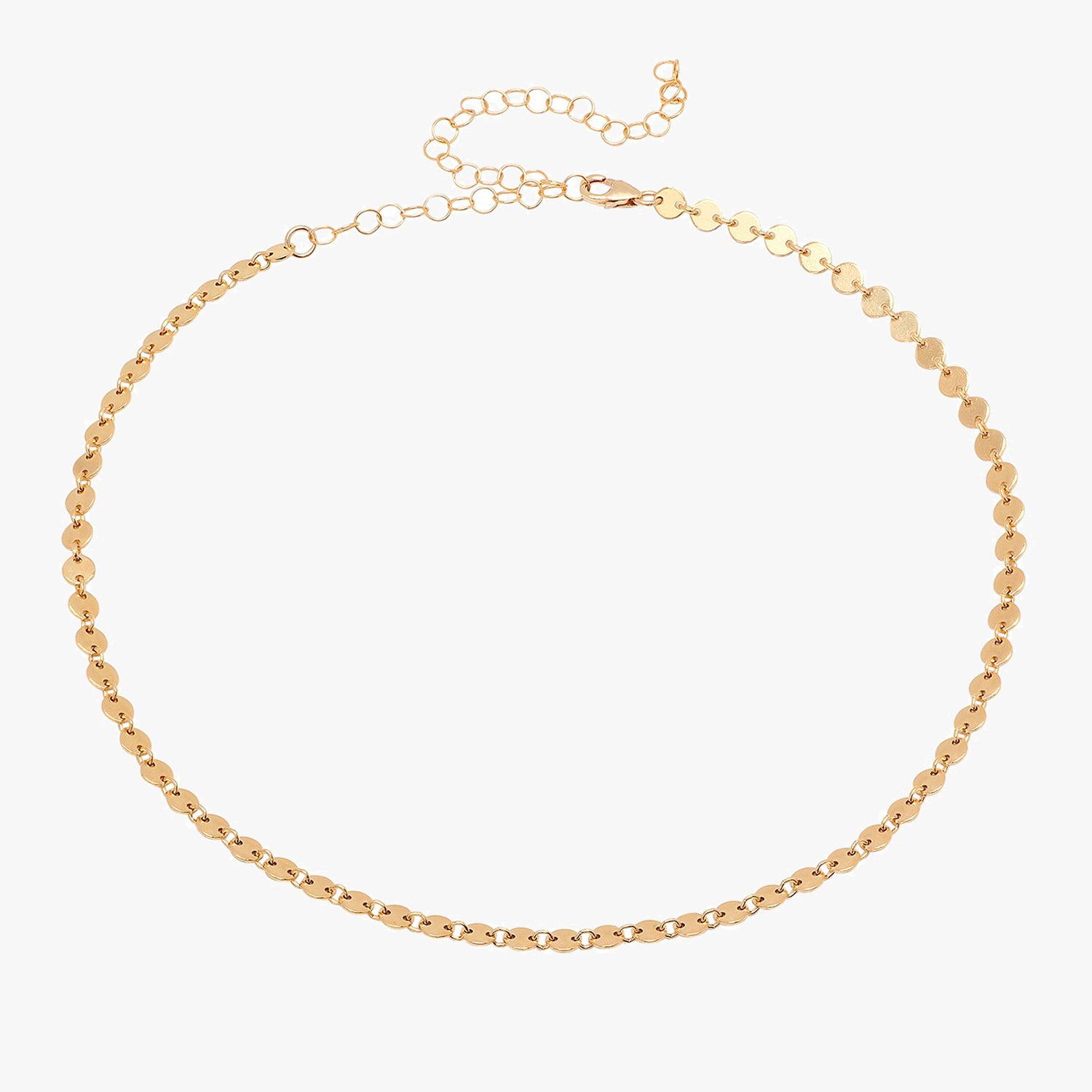 Coin Disc Choker Necklace