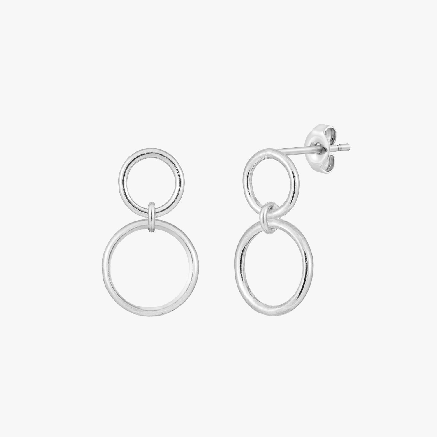 Top Modern double circle post earrings