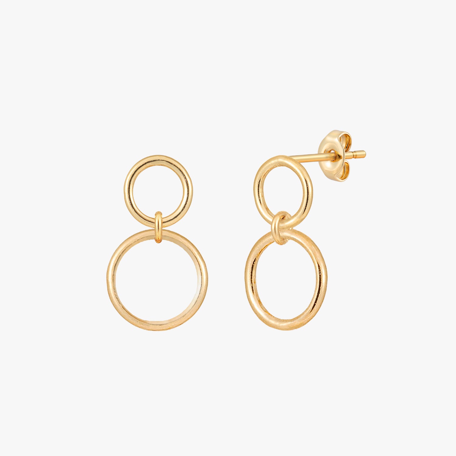 Modern double circle post offers earrings