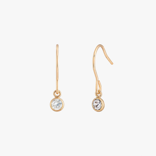 Personalised Birthstones Bezel Dangling Earrings