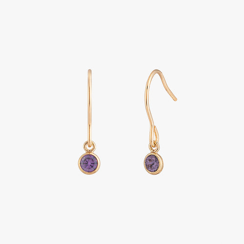 Personalised Birthstones Bezel Dangling Earrings