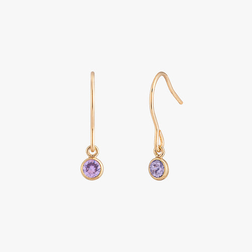 Personalised Birthstones Bezel Dangling Earrings