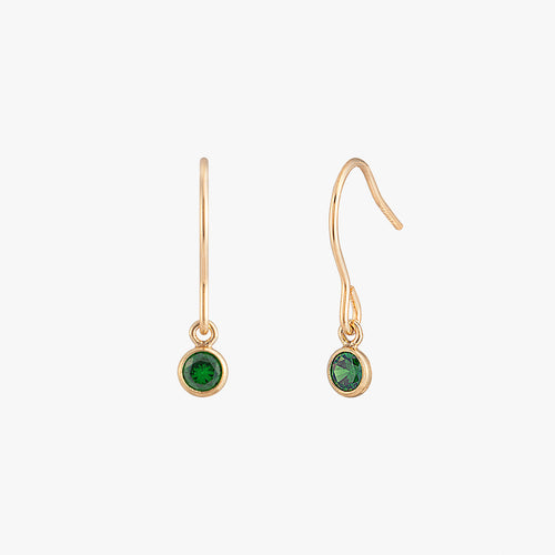 Personalised Birthstones Bezel Dangling Earrings