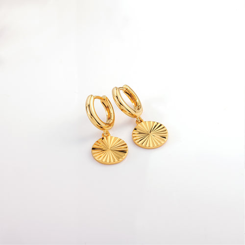 Sunbeam Disc Hoop Earrings