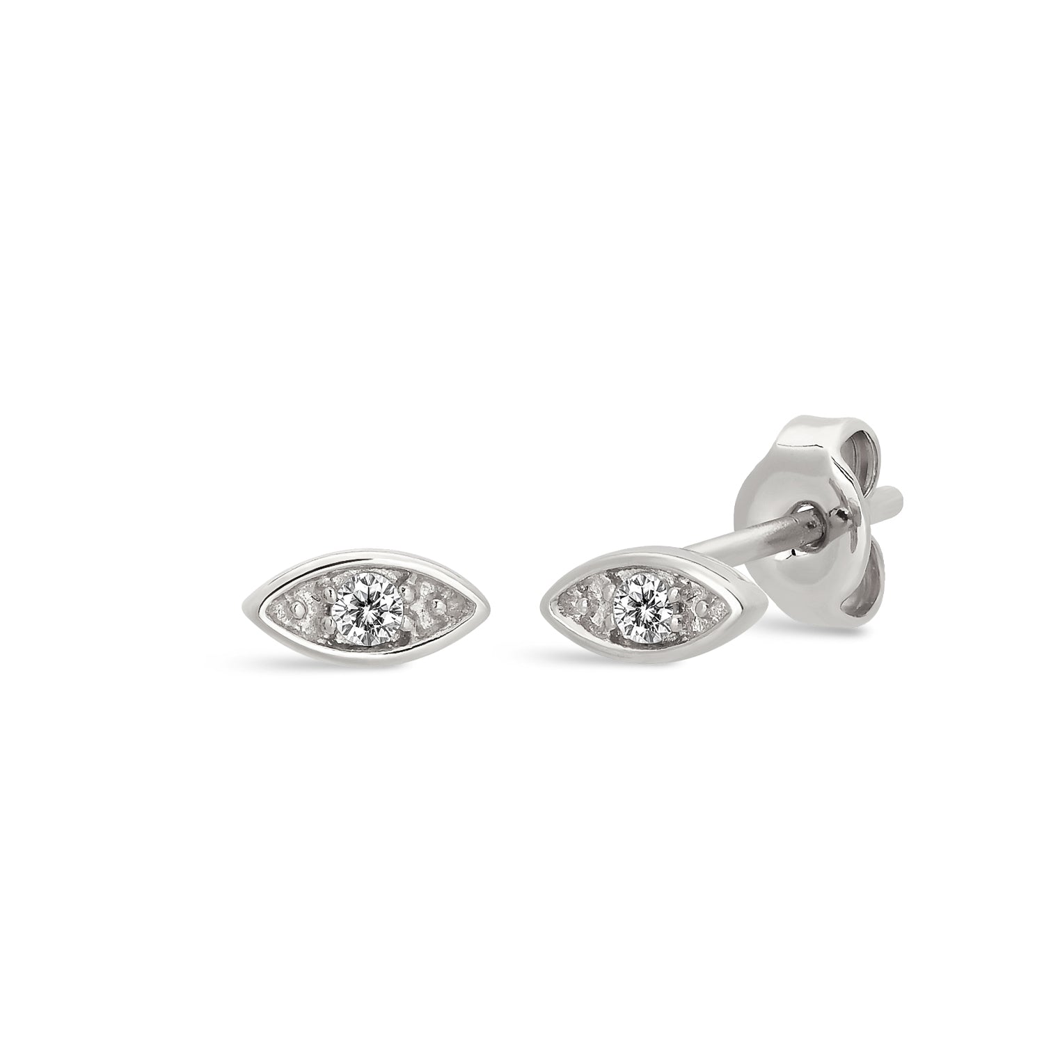 J&CO Jewellery Safety Pin Earrings Silver