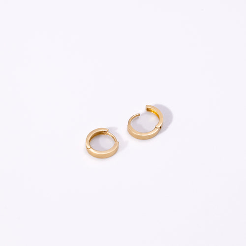 14K Solid Gold Tiny Hinged Hoop Earrings