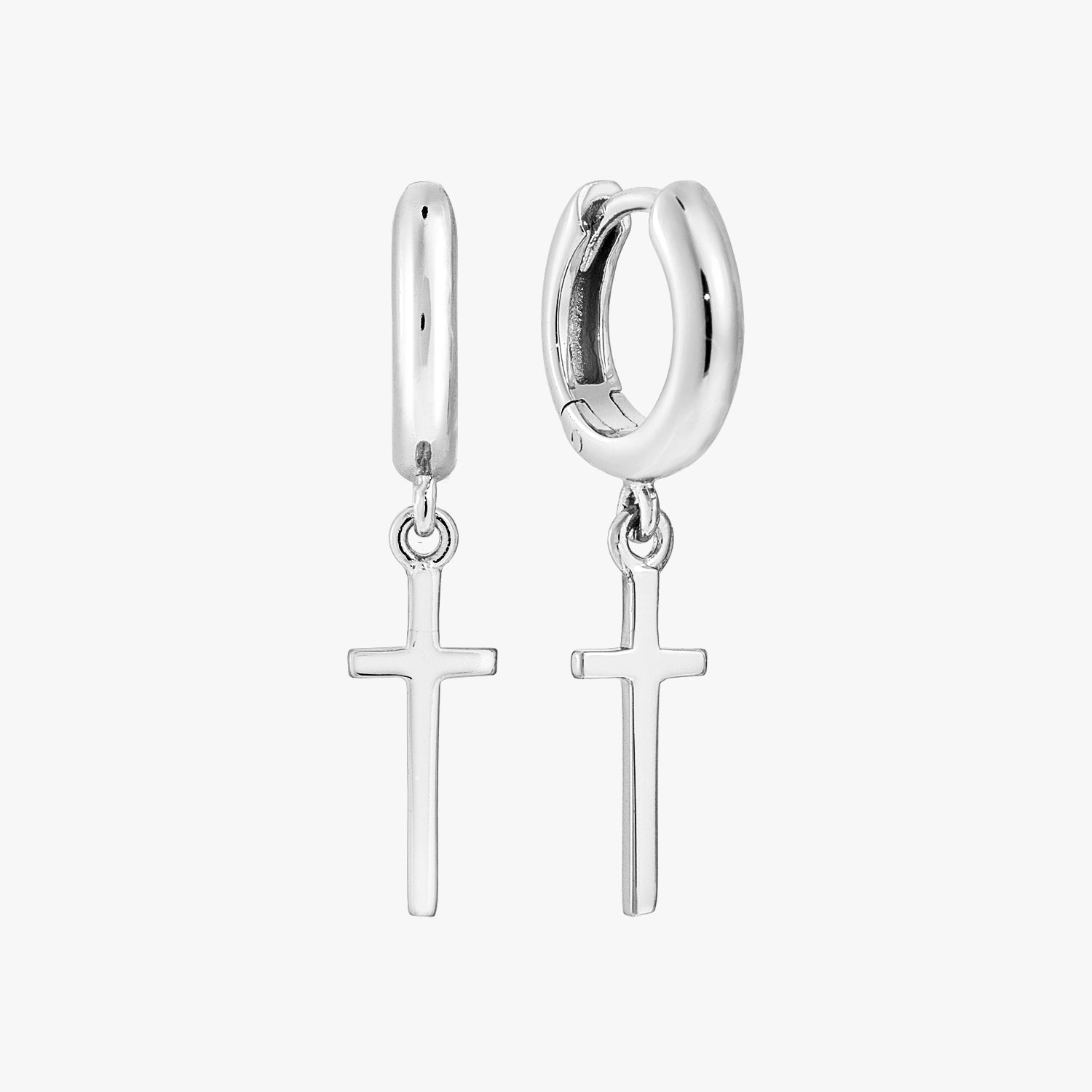 The Petite Jeanne Hoops [Noir Doux]: Cross Hoops, Cross Earrings, Cross Charms, Religious hotsell Cross