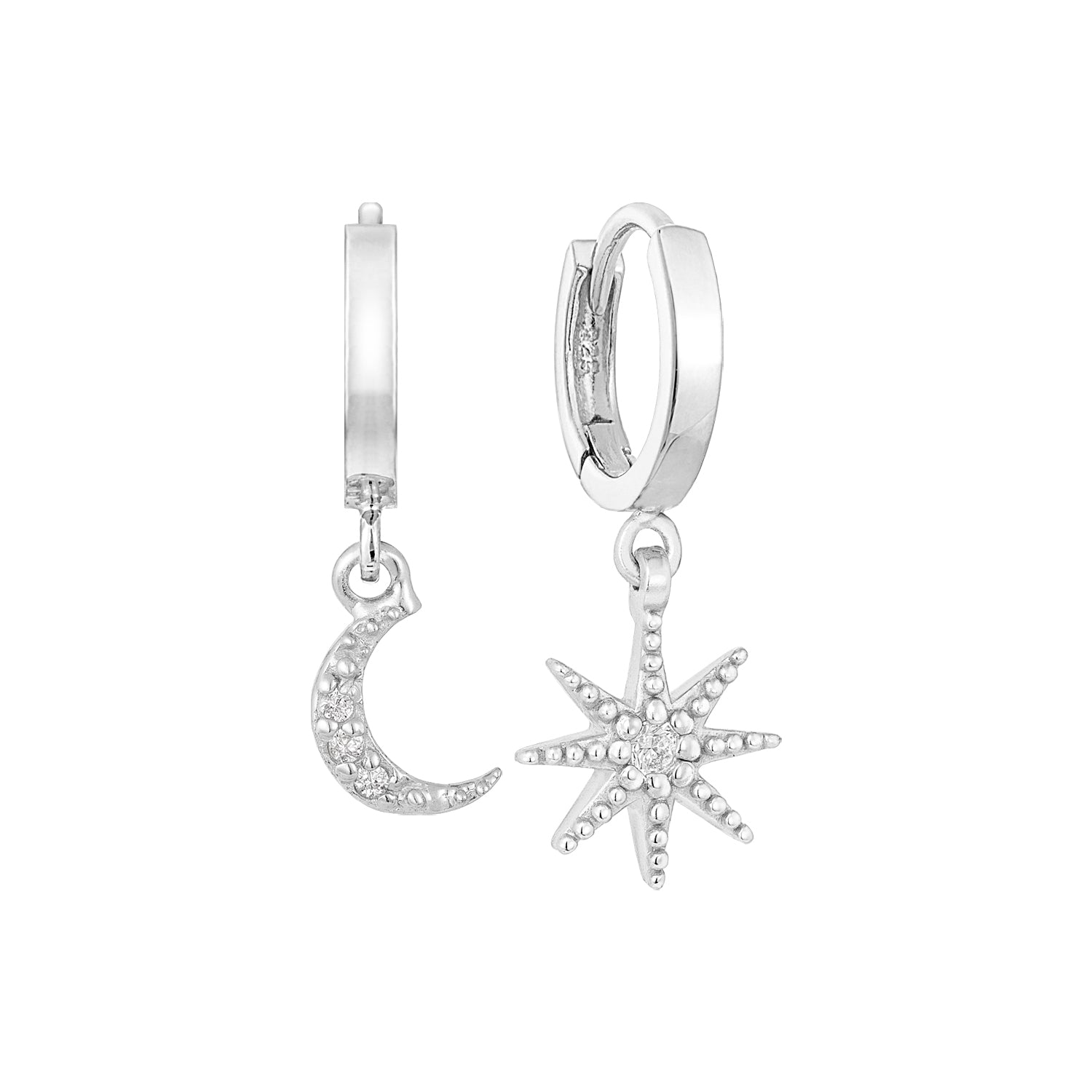 J&CO Jewellery Safety Pin Earrings Silver