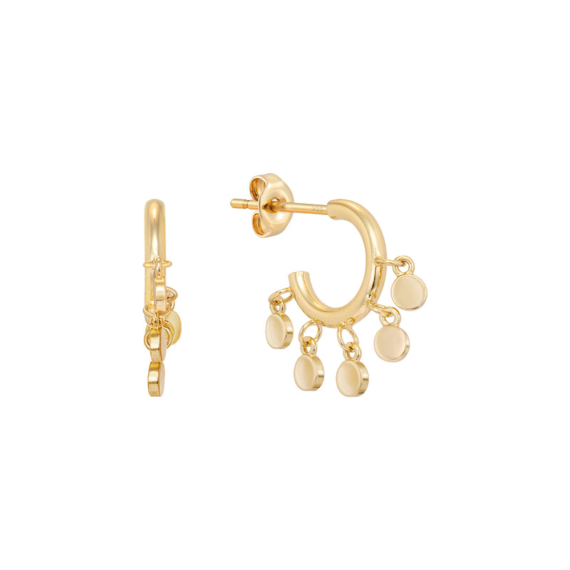 J&CO Jewellery Mini Shaker Ball Hoop Earrings Gold