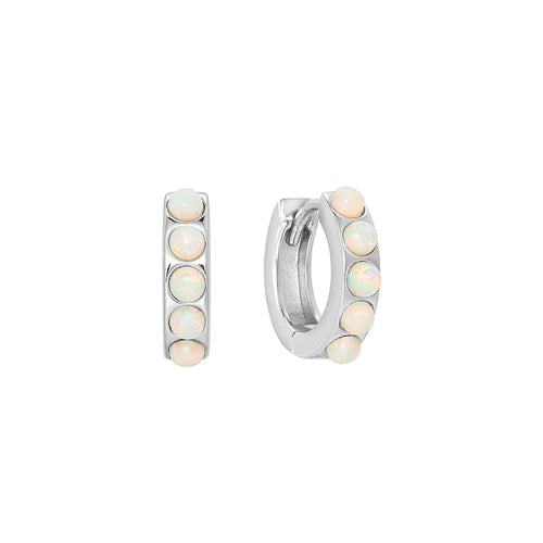 Opal Hoop and Stud Earrings Set, .925 Sterling Silver, 18K Gold Plated –  KesleyBoutique