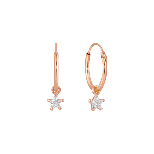 Rose gold clearance star hoop earrings