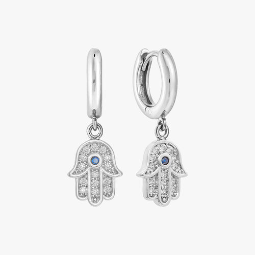 Sparkle Hamsa Hoop Earrings