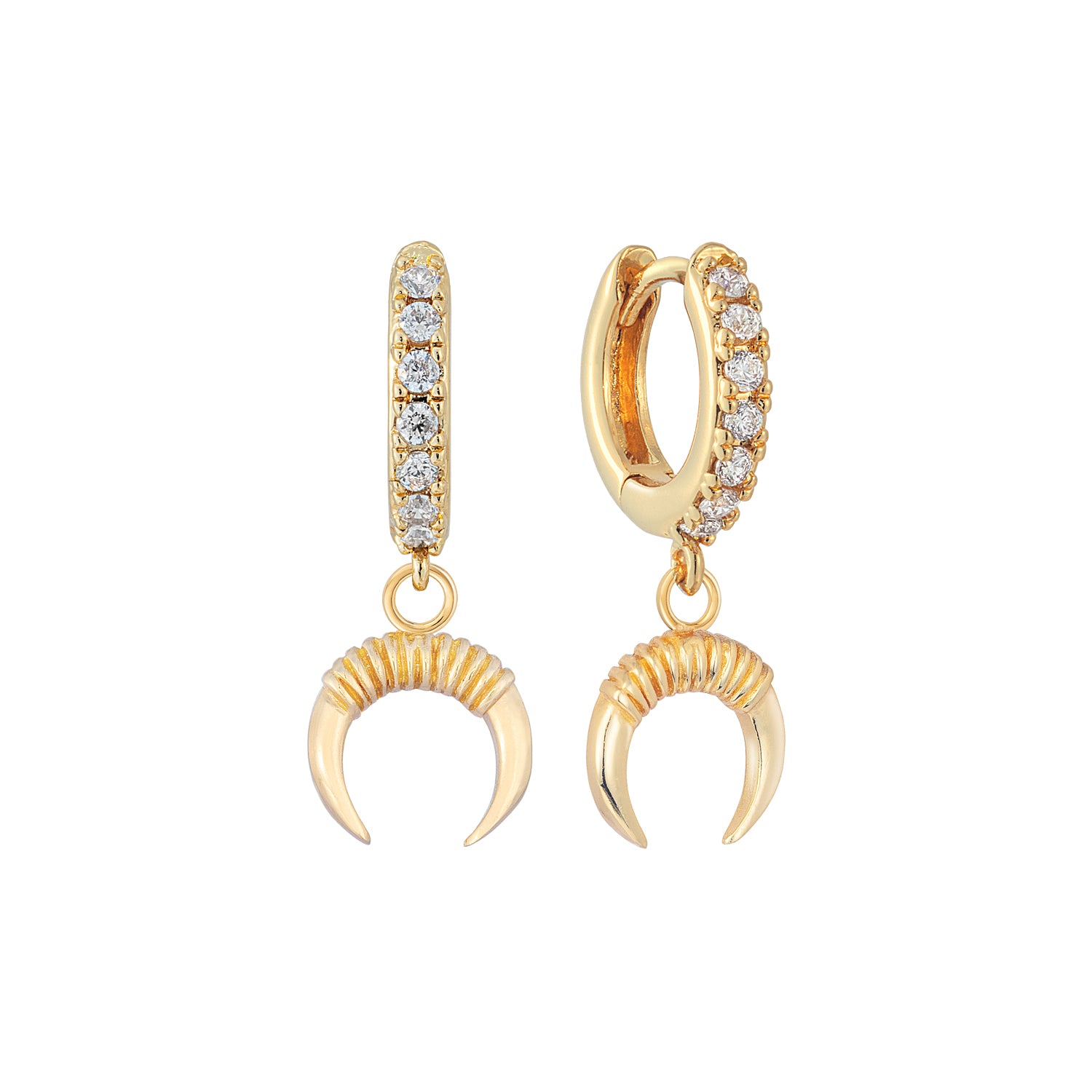 Chevron Padlock Hoop Earring in Gold