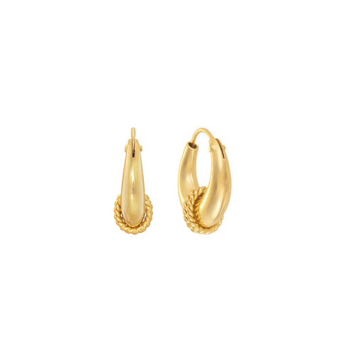 J&CO Jewellery Mini Shaker Ball Hoop Earrings Gold