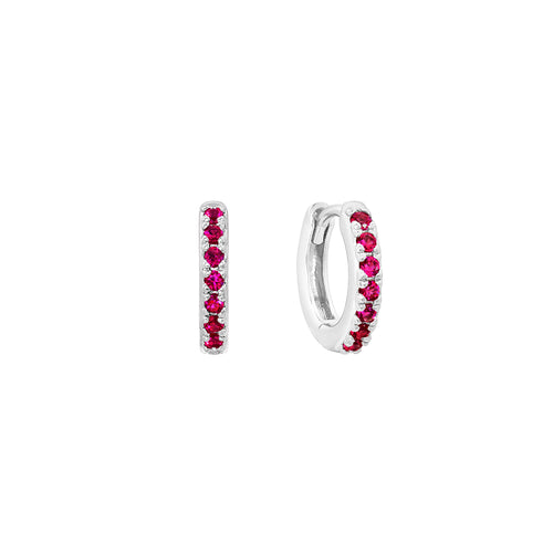 Mini Rainbow Baguette Diamante Huggie Hoop Earrings | Boohoo UK