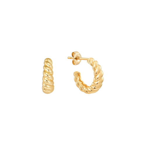 Spiral Round Stainless Steel 18K Gold Plated Double Helix Twist