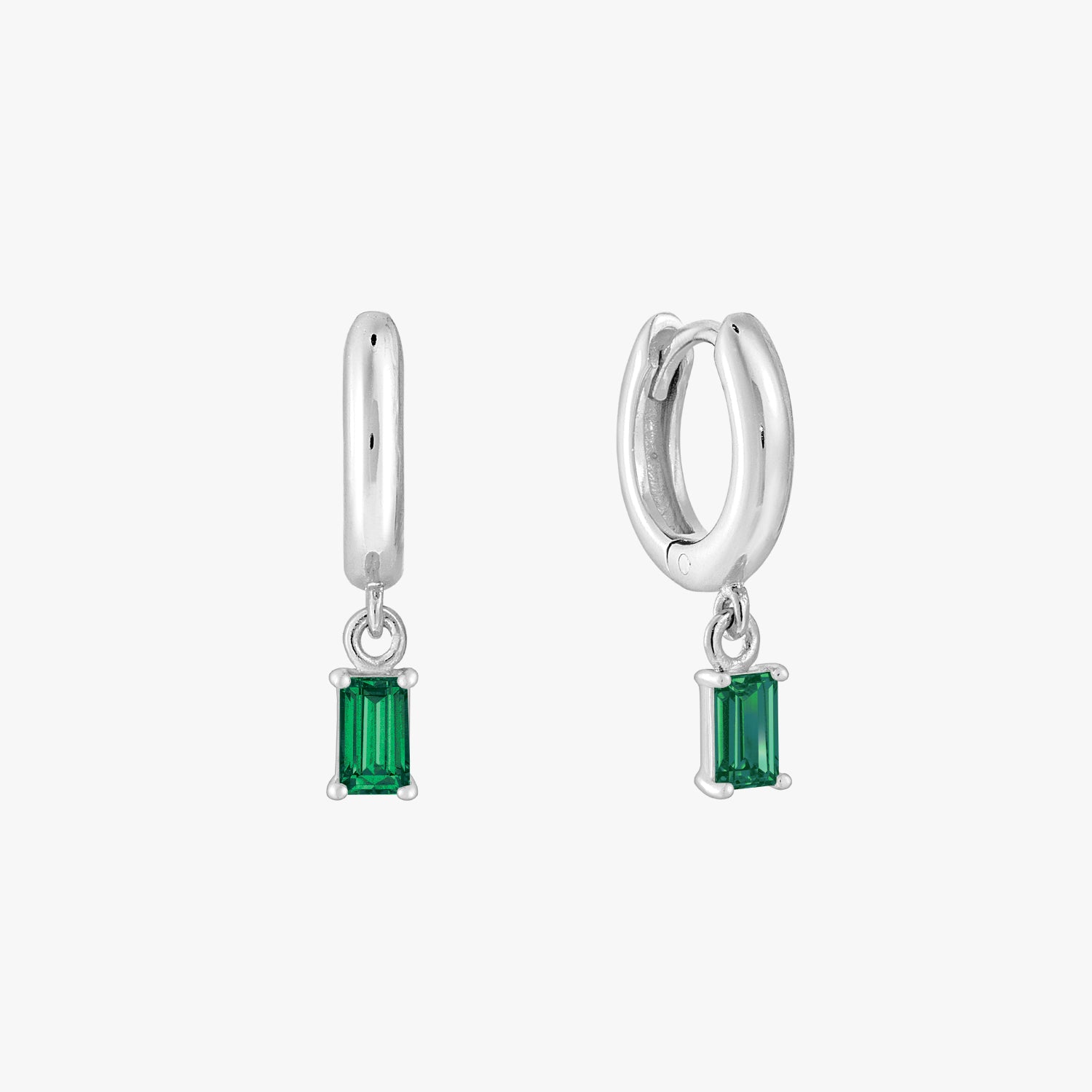 Green emerald double layered outlets hoop earrings 14kt gold filled