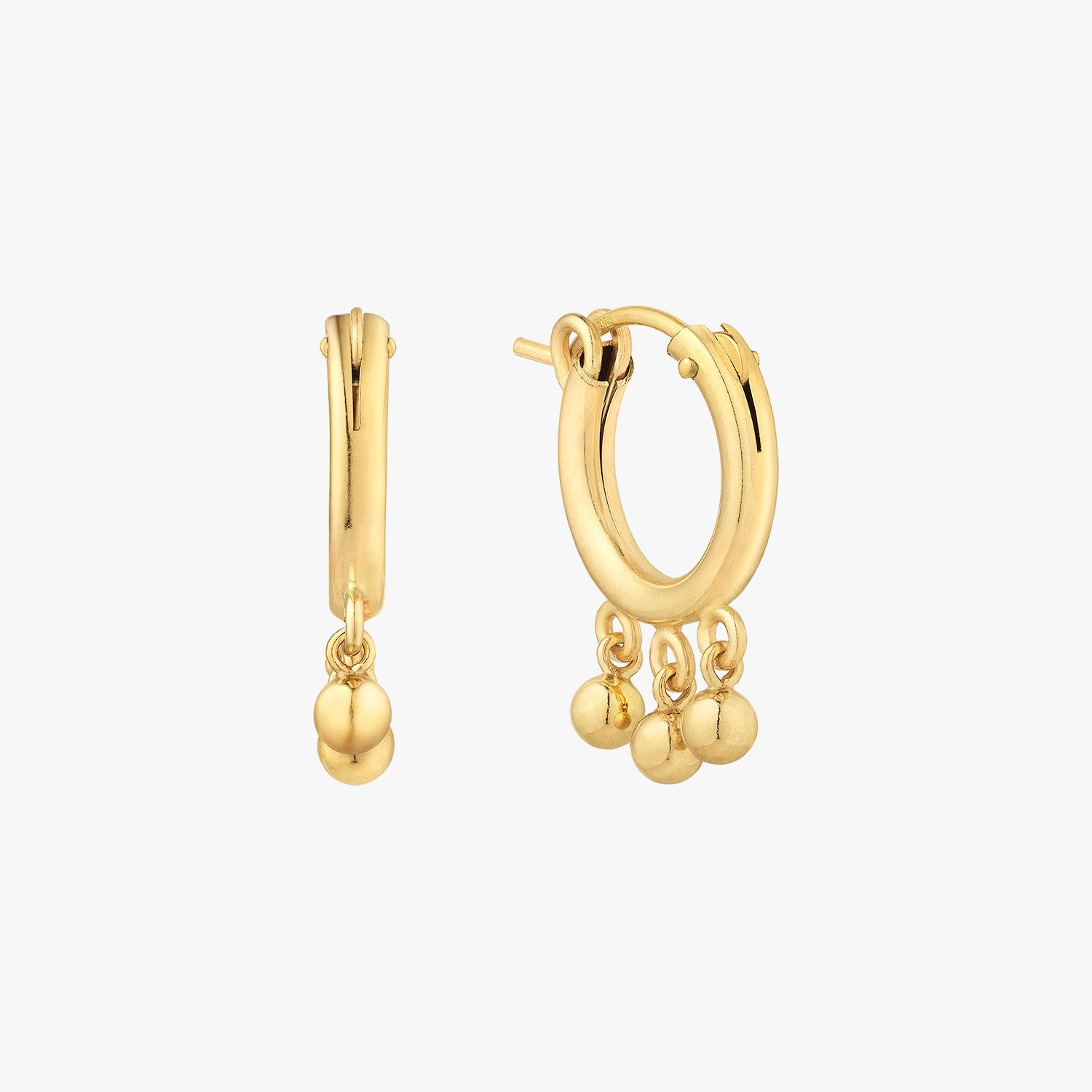 Modern Around Shaker Ball Hoop Earrings