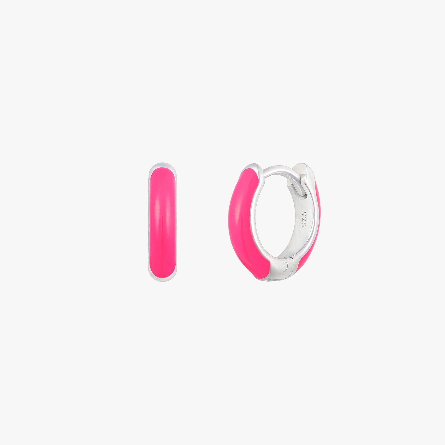 Neon Pink Huggie Hoop