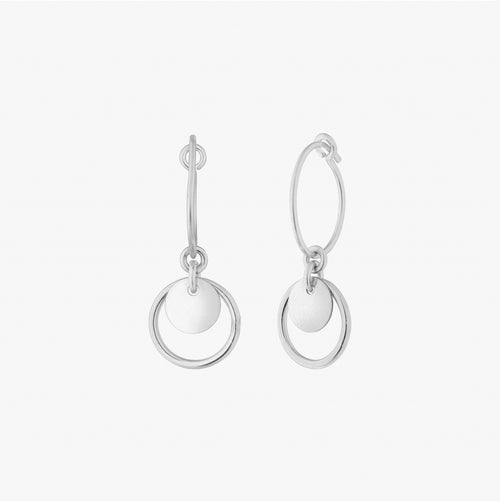 Saturn Disc Hoop Earrings