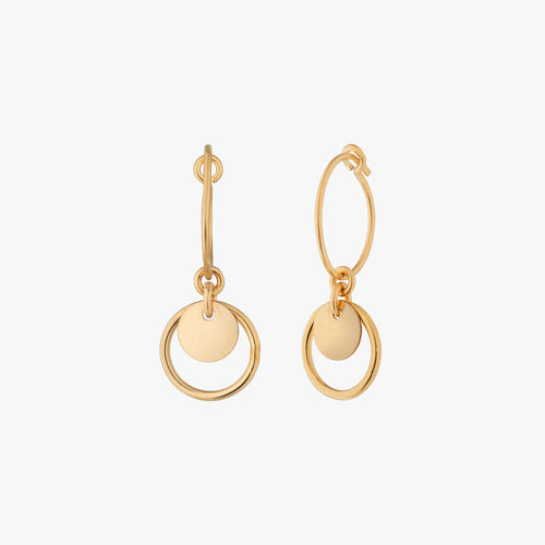 Saturn Disc Hoop Earrings