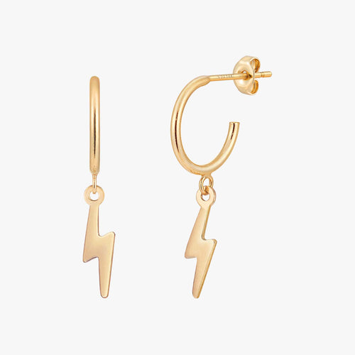 Lighting Bolt Hoop Earrings