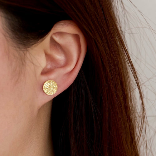 Medallion Coin Stud Earrings