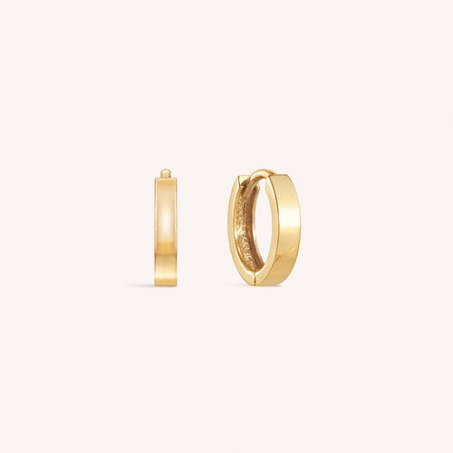 14K Solid Gold Tiny Hinged Hoop Earrings