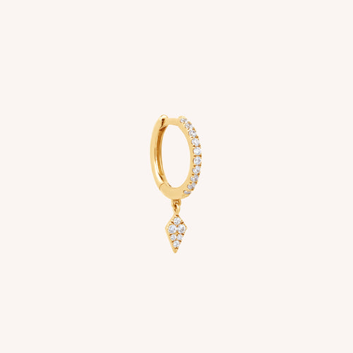 J&CO Jewellery 14K Solid Gold Diamond Timeless Hoop Chain Earrings - (Single)