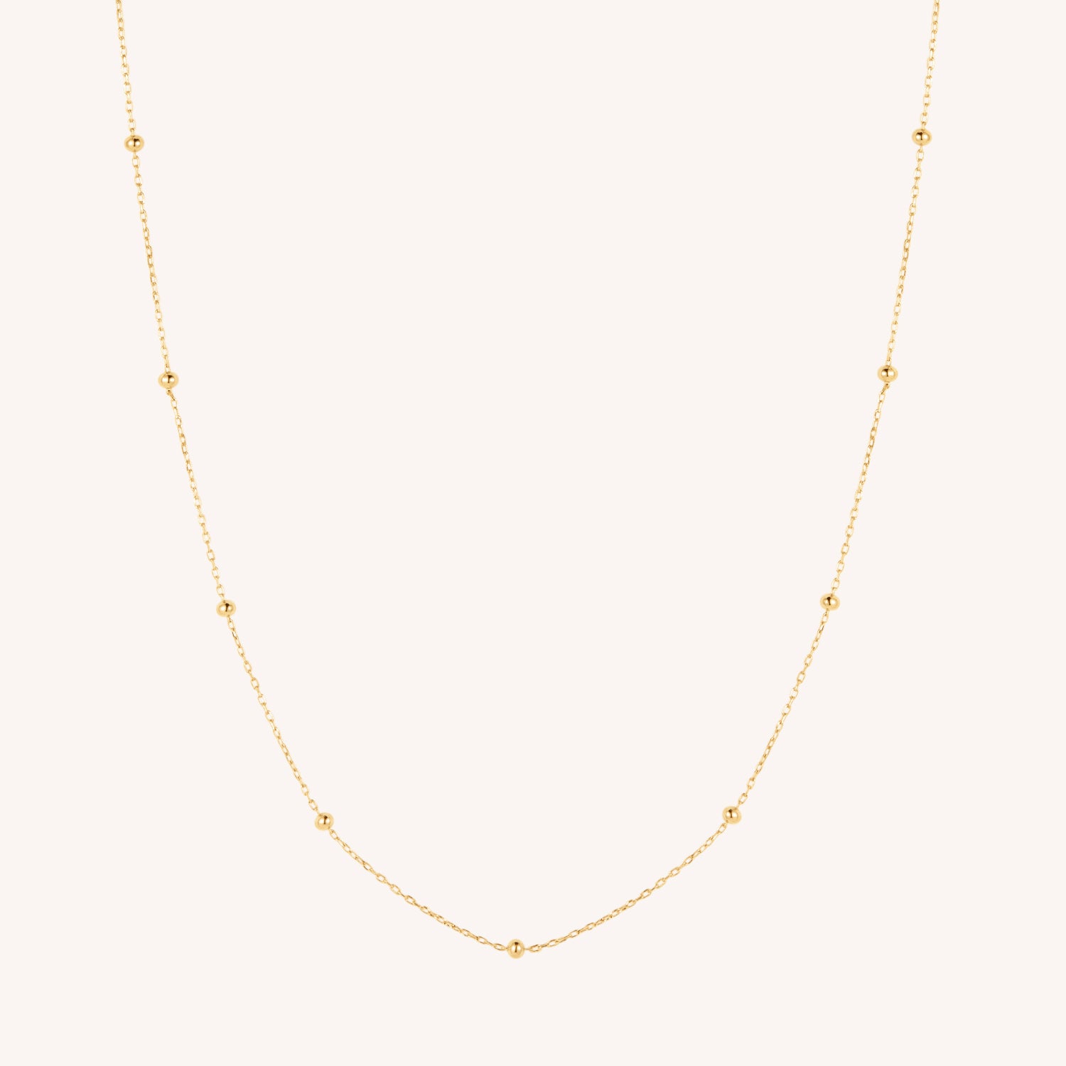 14K Solid Gold Baby Ball Flatback Earring And Necklace Set