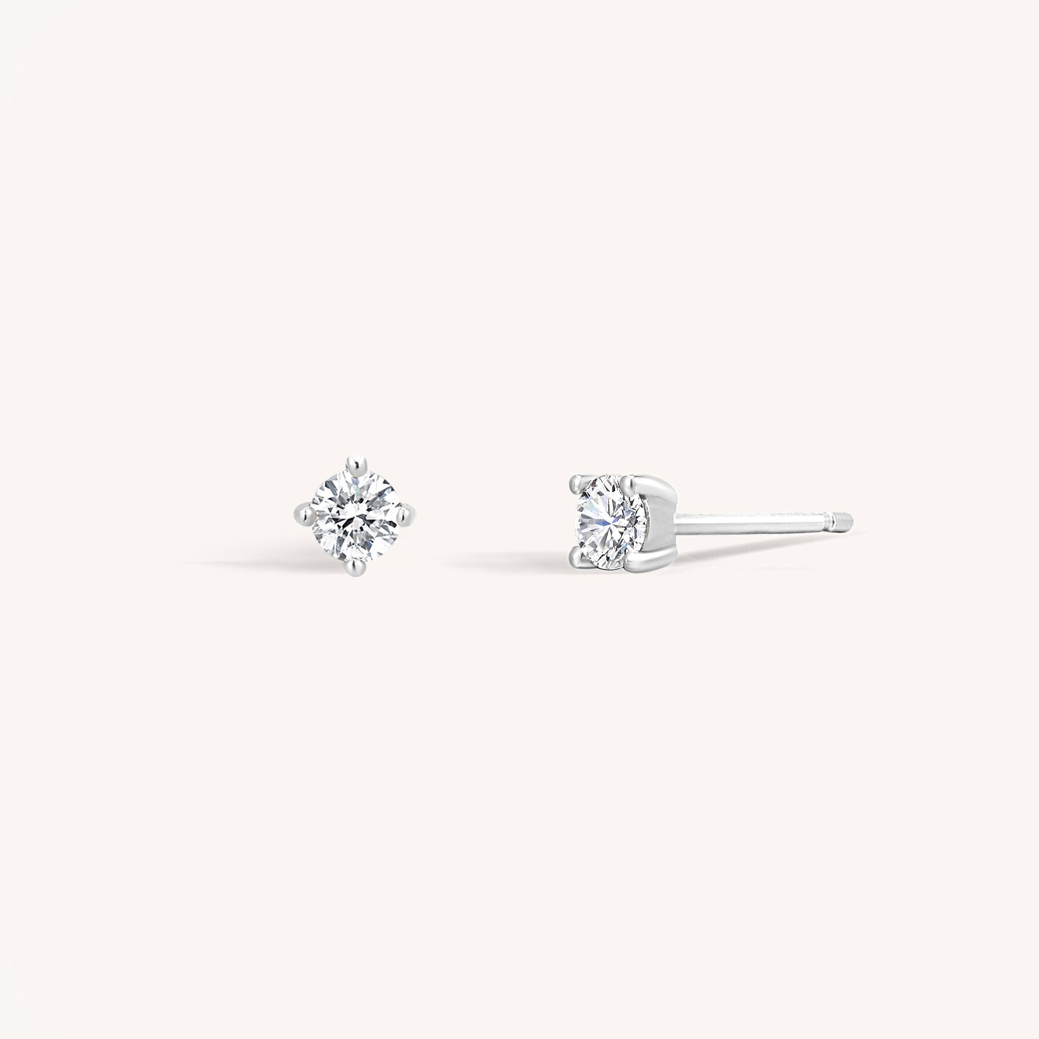 14K Gold Mini Diamond Studs 14K White Gold