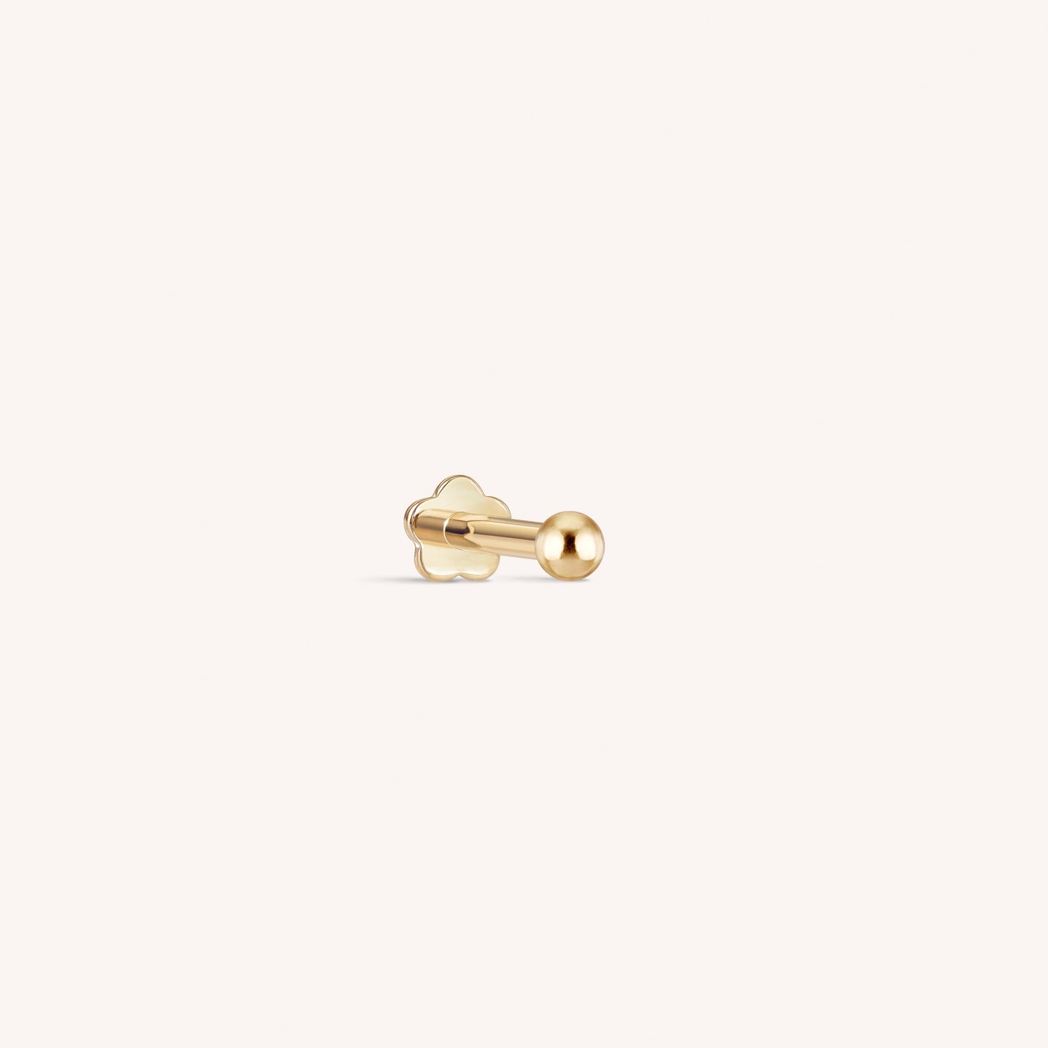 14K Solid Gold Baby Ball Labret Earring 2mm