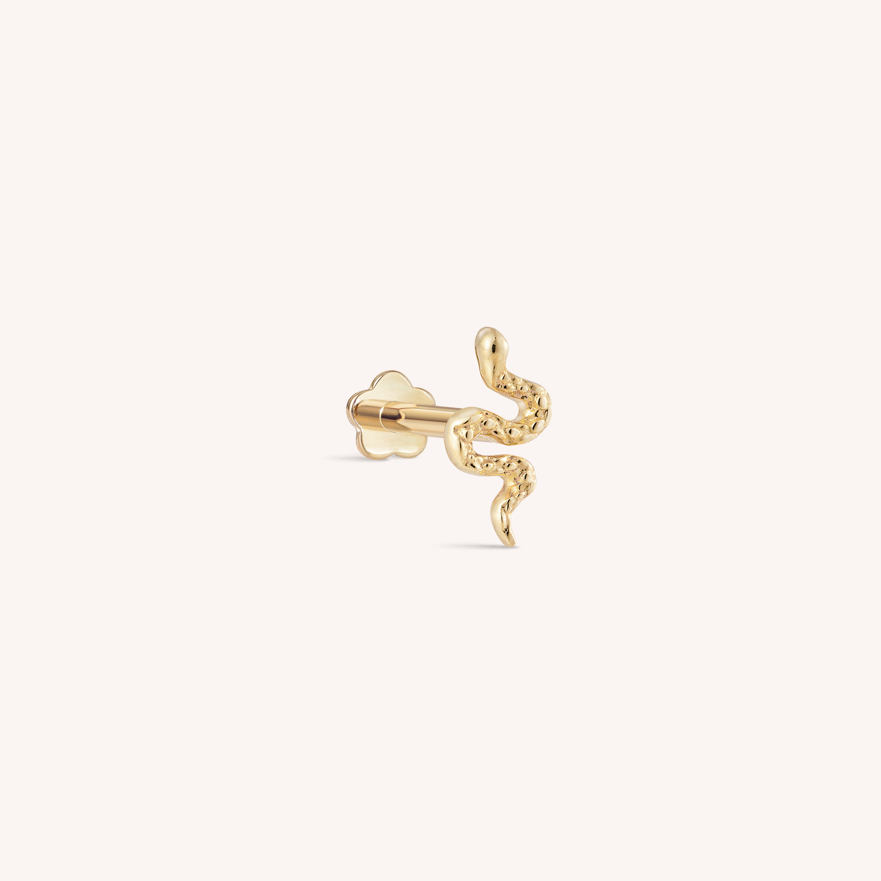 Single 14k Solid Yellow/White Gold CZ Bee Cartilage Earring | Internally Threaded Labret Stud buy