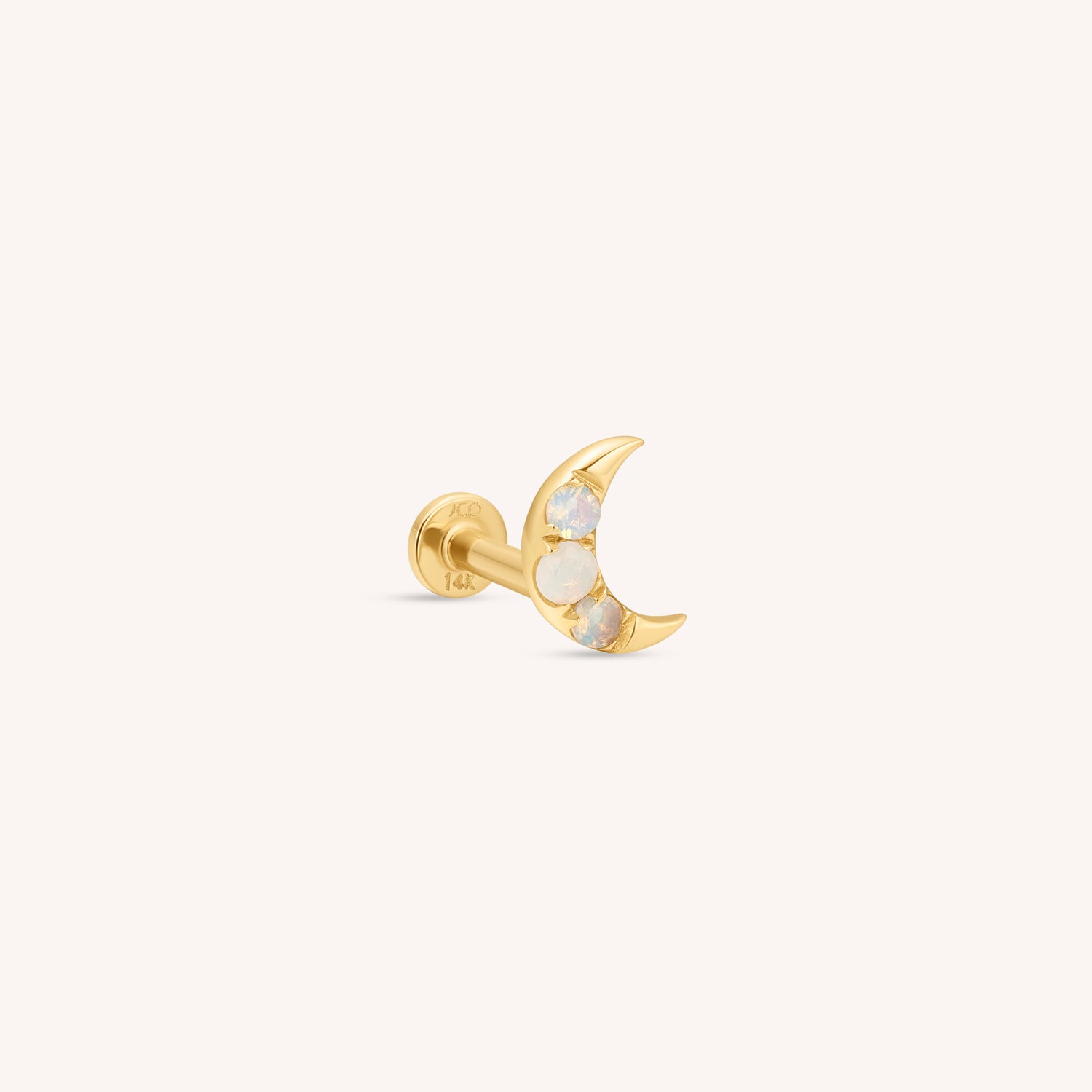 Dainty Moon Pin Top Earring (FOR Flat Back) Gold Moon