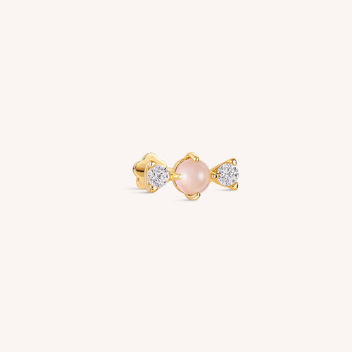 14K Solid Gold Sweets Flatback Earring