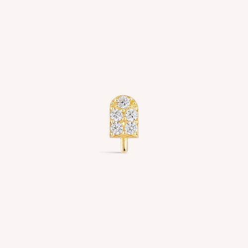 14K Solid Gold Popsicle Flatback Earring